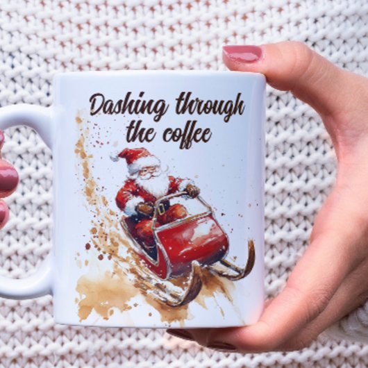 Dashing door de witte koffie kerst koffiemok