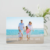 Dashing door de Zand Beach Foto Holiday Kaart (Staand voorkant)