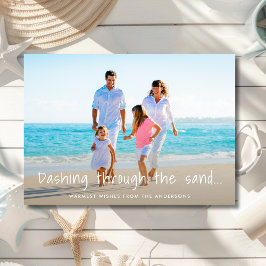 Dashing door de Zand Beach Foto Holiday Kaart