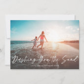 Dashing door de Zand Beach Holiday Foto Feestdagenkaart (Voorkant)