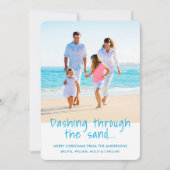 Dashing door de zand-kustfoto feestdagenkaart (Voorkant)