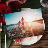 Dashing door de zandbak folie feestdagenkaart