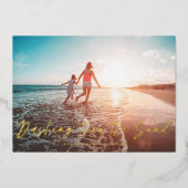 Dashing door de zandbak folie feestdagenkaart (Voorkant)