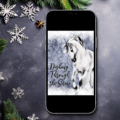 Dashing door het schitterende Sneeuwpaard Kerstmis Feestdagen Kaart