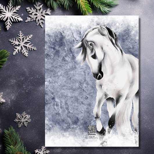 Dashing door het schitterende Sneeuwpaard Kerstmis Feestdagen Kaart