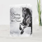 Dashing door het schitterende Sneeuwpaard Kerstmis Feestdagen Kaart (Voorkant)