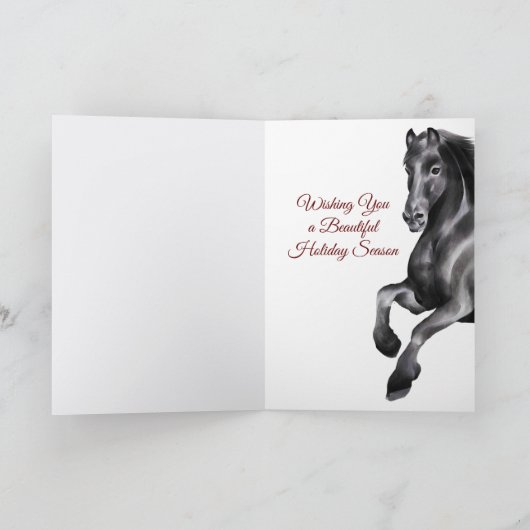 Dashing door het schitterende Sneeuwpaard Kerstmis Feestdagen Kaart (Binnen)