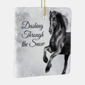 Dashing door het schitterende Sneeuwpaard Kerstmis Keramisch Ornament (Rechts)