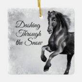 Dashing door het schitterende Sneeuwpaard Kerstmis Keramisch Ornament (Voorkant)