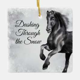 Dashing door het schitterende Sneeuwpaard Kerstmis Keramisch Ornament