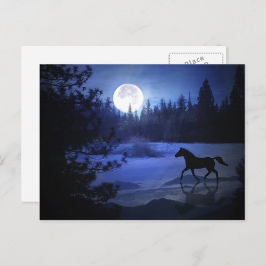 Dashing door het sneeuwpaard Kerstmis briefkaart (Voorkant / Achterkant)