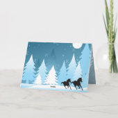 Dashing door het sneeuwpaard Kerstmis Feestdagen Kaart (Achterkant)