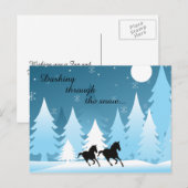 Dashing door het sneeuwpaard Kerstmis Feestdagenkaart (Voorkant / Achterkant)