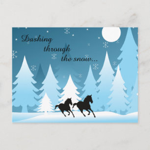 Dashing door het sneeuwpaard Kerstmis Feestdagenkaart