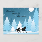 Dashing door het sneeuwpaard Kerstmis Feestdagenkaart (Voorkant)