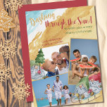 Dashing door het Zand 3 Beach van de Foto Gnome Feestdagenkaart<br><div class="desc">De zand leuke foto-kerstkaart met 3 van je favoriete foto's, gedecoreerd met schattige gnomen die over het tropische strand springen met palmbomen op mouwen vol parcels en versierd met kerstlichten. Het fotomalplaatje is opstelling om uw afbeeldingen in 1x landschap, 1x verticale en 1x vierkante vormformaten te tonen. Als u om...</div>