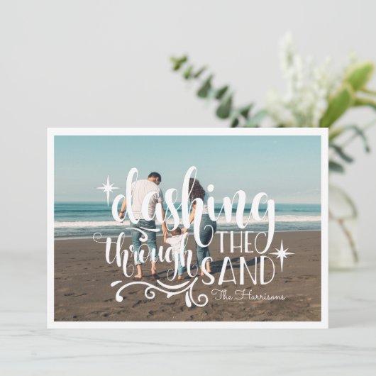 Dashing door het zand | Fotocollage-Kaart (Staand voorkant)