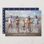 Dashing door het zand | Kerstfoto Feestdagenkaart (Voorkant / Achterkant)