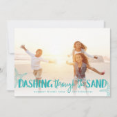 Dashing door het zand | Vakantieknopkaart Feestdagenkaart (Voorkant)
