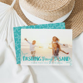 Dashing door het zand | Vakantieknopkaart Feestdagenkaart
