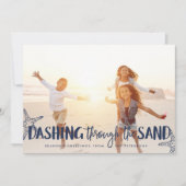 Dashing door het zand | Vakantieknopkaart Feestdagenkaart (Voorkant)