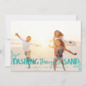 Dashing door het zand | Vakantieknopkaart Feestdagenkaart (Voorkant)