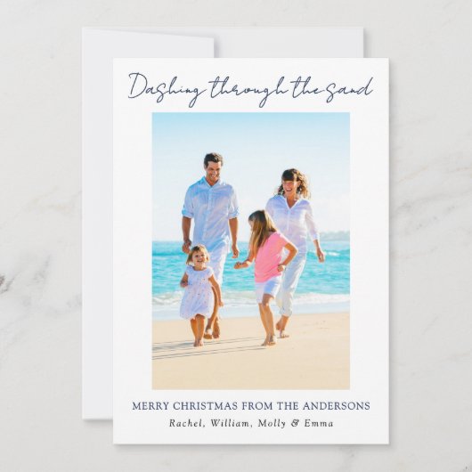 Dashing Door Het Zand Vrolijk Kerstfeest Feestdagenkaart (Voorkant)