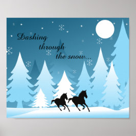 Dashing door Snow ~ Horse Holiday Kerstmis Poster