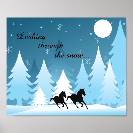 Dashing door Snow ~ Horse Holiday Kerstmis Poster (Voorkant)