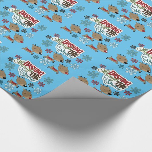 Dashing gooit de sneeuw cadeaupapier (Hoek)