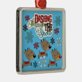 Dashing gooit de sneeuw metalen ornament (Rechts)