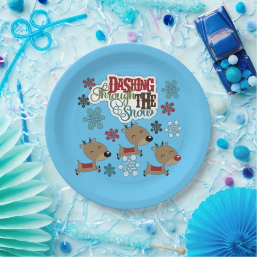 Dashing gooit de sneeuw papieren bordje (Feest)