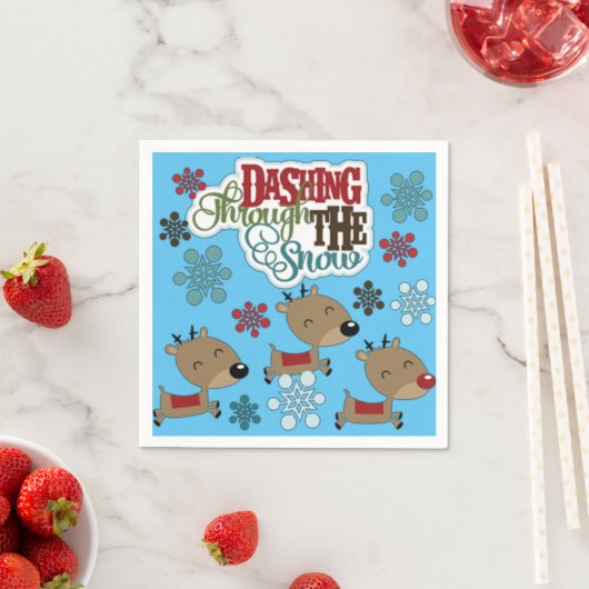 Dashing gooit de sneeuw servetten (Insitu)