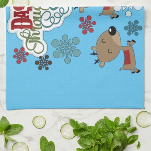 Dashing gooit de sneeuw theedoek (Gevouwen)