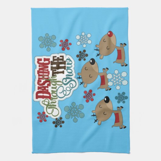 Dashing gooit de sneeuw theedoek (Verticaal)