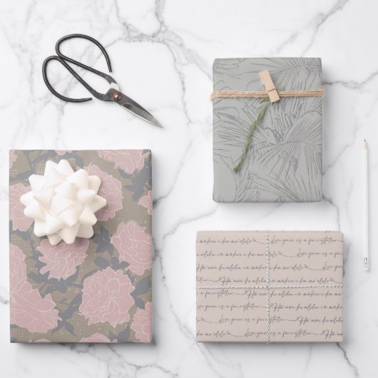 Dashing Groom-Set A, Tropische Romance Gift Wrap Inpakpapier Vel (Voorkant)