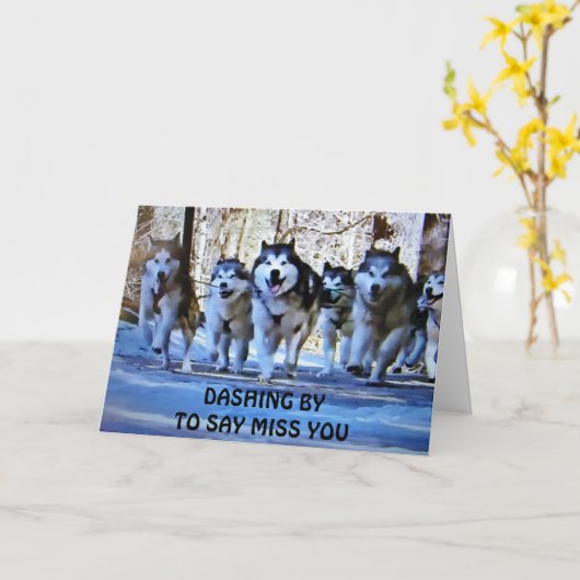 DASHING LANGS OM MISS YOU TE ZEGGEN KAART (Gele Bloem)