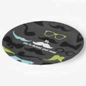 Dashing Little Man Mustache Party Papieren Bordje (Gekanteld)