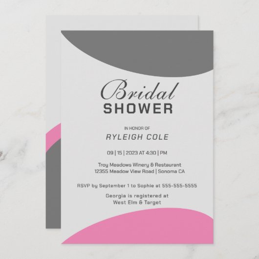 Dashing Modern Bridal Shower Kaart (Voorkant / Achterkant)