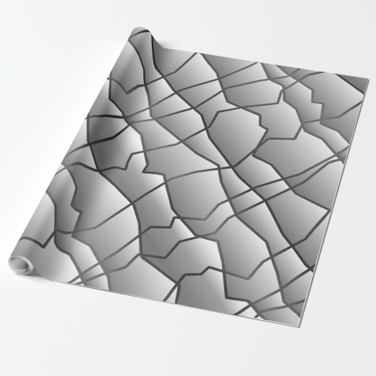 Dashing Monochrome Geometric Mesh Effect Cadeaupapier (Uitgerold)