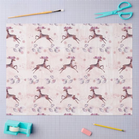 Dashing rendier laat bloemen met kerst tissuepapier (Craft)