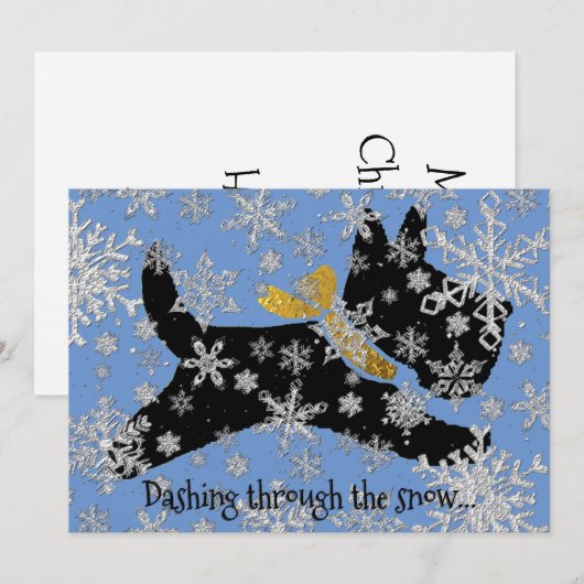 Dashing Scottie Dog personaliseren Feestdagenkaart (Voorkant / Achterkant)