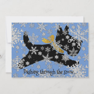 Dashing Scottie Dog personaliseren Feestdagenkaart