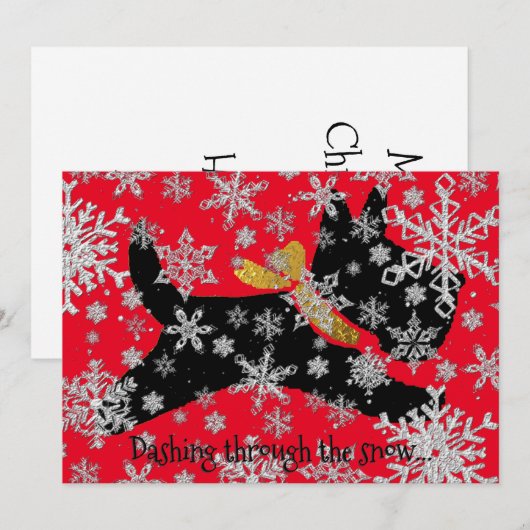 Dashing Scottie Dog personaliseren Feestdagenkaart (Voorkant / Achterkant)