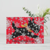 Dashing Scottie Dog personaliseren Feestdagenkaart (Staand voorkant)