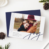 Dashing script | Joy | Horizontale foto Feestdagenkaart