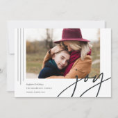 Dashing script | Joy | Horizontale foto Feestdagenkaart (Voorkant)