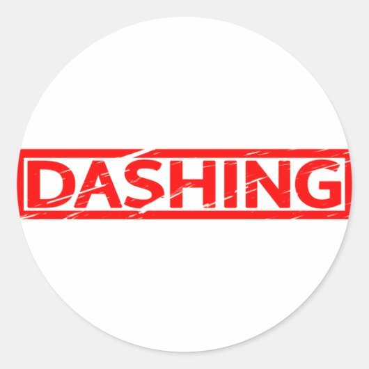 Dashing Stamp Ronde Sticker (Voorkant)