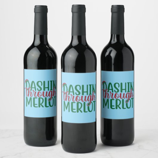 Dashing Through Merlot Wijn Etiket (Flessen)