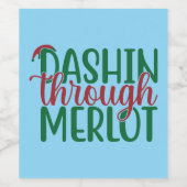 Dashing Through Merlot Wijn Etiket (Enkel label)